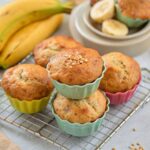air fryer banana muffins, banana muffins, quick muffins, gluten-free muffins